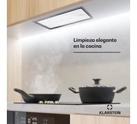 High Line Eco 77 Campana de techo 77 cm 436 m³/h control remoto de etapas luz ambiental Klarstein