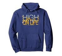 High on Life Official Video Game Logo Sudadera con Capucha, Unisex para Adultos, Azul Marino, S