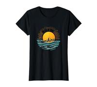 High on Sunshine and Music Summer Vibes Print Camiseta, Mujer, Negro, 3XL