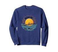 High on Sunshine and Music Summer Vibes Print Sudadera, Unisex para Adultos, Azul Marino, L