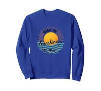 High on Sunshine and Music Summer Vibes Print Sudadera, Unisex para Adultos, Azul Real, XL