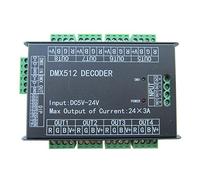 High Power 24 Channel RGB 3A/CH DMX512 Controller Led Decoder Dimmer 500Hz Flicker Free Smoother Dimming DMX Signal Indicator Flashes Function DC 5V-24V