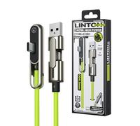 High Power Charging - 240w Cable for Smartphones Tablets Office | Zinc Alloy Silicone Tpe Build, Double Head Sideways Cord, 2 in 1 Foldable Invisible Stand, Outdoor Camping, Hiking Electronics