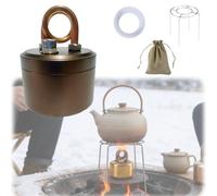 High-Power Portable Mini Outdoor Spirit Burner & Alcohol Stove,Lightweight Alcohol Camping Stove with Stable Stand,Compact Cooking Gear for Backpacking,Hiking,Brewing Tea,Coffee,Picnic (Brown, B)