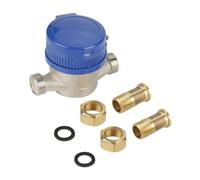 High Precision 0.0001 m³ Medidor de agua fría DN15 1/2 pulgadas, medidor de flujo mecánico con contador giratorio ajustable de 360°, para irrigación de jardín y uso en el agua doméstica con accesorios