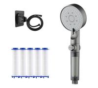 High Pressure 5-Mode Filtered Shower Head with Handheld, Built-in Power Wash for Hard Water - Filtered Shower Head for Gentle Skin & Hair Care (1PCS)