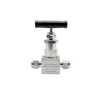 High Pressure 6000PSI Stainless Steel Needle Valve 2Way Adjustable Flow for Gas Compression Connection(10mm)