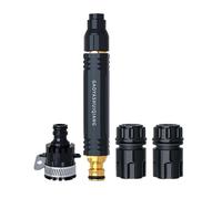 High-Pressure Car Wash - Water with Booster Nozzle, 15.5 Cm High Pressure 3 Spray Adjustable Alloy Water Sprayer | Leak Proof Lawn Watering Tool, Pet Cleaning Garden Accessory Black