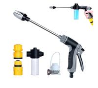 High Pressure, Hose Nozzle, 33x18cm Adjustable Washer, Heavy Duty Garden Spray with Metal Style, Leak-Proof Zinc Alloy with Durable Build, Car Wash Lawn for Yard Gardening