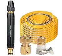 High Pressure Water Gun for Garden Hose, Home High Pressure Car Wash Water Gun with Adjustable Spray Nozzle, Powerful Hose Sprayer for Car Washing, Lawn & Garden Watering (5-M Hose Set)