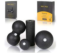 High Pulse® Juego de fascia - Incl. 2 pelotas de fascia, 1 mini rollo de fascia, 1 bola doble y póster de ejercicios, para un masaje preciso y profundo de la fascia y la regeneración de los músculos