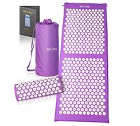 High Pulse Set de Acupresión XXL + 5 Anillos + Póster - Esterilla fitness de acupresión extra larga y cojín que estimula la circulación de la sangre y alivia la tensión (Violeta)