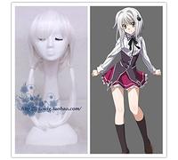 High School DxD Koneko Toujou 55cm largo blanco resistente al calor pelo cosplay disfraz peluca + gorra de peluca gratis