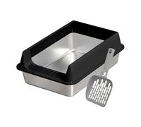 High Sided Cat Litter Box - Kitten Waste Tray with Removable Scoop, Easy Maintenance Pet Accessory | Apartment, Balcony, Terrace, Garden Placement, Suitable for Medium and Large Cats, Indoor Hygiene