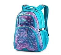 High Sierra Swerve - Mochila para portátil, Facetas de lentejuelas/Bluebird/blanco, 19 x 13 x 7.75-Inch, Mochila para portátil Swerve