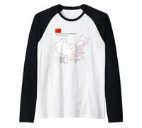 High-Speed Train Railway - Souvenir Route Map China Camiseta Manga Raglan