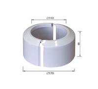 High Split Two-Piece White WC Toilet Rosette Soil Pipe Connection Collar Cover 110mm