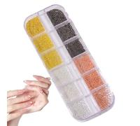 High Strength 3D Mixed Sizes Nail Charm Accessories,Steel Silver and Gold Caviar Beads for Manicure, Jewelry Making, Crafts & Decoration, Multi--Purpose Beads, 5.12x2.01x0.43 inches