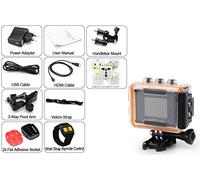 High-Tech Place Full HD Sports Camera 'Purview' - 1080p, 30 fps, Wi-Fi, Wrist Strap Remote, 170 Degree Lens, IP68 Waterproof