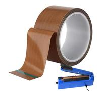 High Temp Tape - Adhesive Non-Stick Electrical Accessories, Low Friction Glass Cloth Thermal Sealing Strips | PTFE Rolls Heat Press Bands for Vacuum Sealer Sublimation Wire Wood Drawer Cabinet