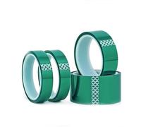 High Temperature Green PET Silicone Tape - Waterproof & Chemical Resistant Heat Transfer Tape for Sublimation, Spraying(0.016mmx11mmx100m 10pcs)