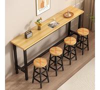 High Top Bar Table Pub & Breakfast Counter Height Table Solid Wood & Metal Frame Ideal for Home Restaurant Cafe Stylish & Durable (Chairs Not Included)