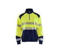 High Vis - Sudadera con media cremallera (talla L), color amarillo y azul marino