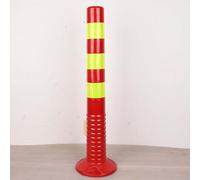 High Visibility PU Elastic Column Barricade - Flexible Plastic Security Posts for Driveways and Parking Areas(Red,Tall/29.5in)