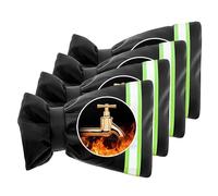 High-Visibility reflective Outdoor Faucet Covers for Winter 4-Pack, 15x18cm Black Insulated Spigot Cover - Premium 420D Waterproof Oxford Fabric with Quick Hook and Loop tape Lock Freeze Protection