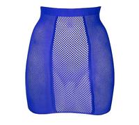 High-waist fishnet skirt - Blue - O/S