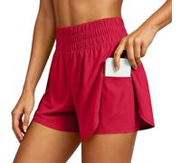 High Witn Waist Yoga Shorts For Slimming Running Gym Shorts with Built In Layered Design For Exercise and Training (RD2, M) #455