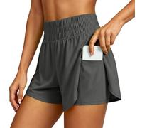 High Witn Waist Yoga Shorts For Slimming Running Gym Shorts with Built In Layered Design For Exercise and Training (GY2, XS) #311