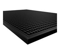 Highball & Chaser Alfombrilla de bar, 46 x 30 cm, 1 cm de grosor, duradera, elegante, evita derrames, escurre vasos o vajilla en cafeterías, bares, restaurantes y encimera, 1 unidad, negro/borde negro