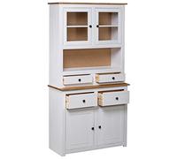 Highboard blanco 93 x 40,5 x 180 cm pino Panamá Cupboard Buffet Armario archivador para dormitorio, cocina, salón, estudio