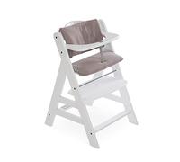 Highchair Pad Deluxe Funda Trona hauck - Cojín para Trona de Madera Evolutiva Alpha Plus Beta Plus y Arketa - Cojin de 2 Piezas Suave para Tronas Evolutivas - Lavable a Máquina - Beige