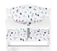 Highchair Pad Deluxe Funda Trona hauck - Cojín para Trona de Madera Evolutiva Alpha Plus Beta Plus y Arketa - Cojin de 2 Piezas Suave para Tronas Evolutivas Lavable a Máquina - Space