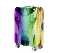 Highdi 18-32 Pulgadas Funda para Maletas, Diseño de Impresión de Lobo en 3D Funda Maleta, Anti-Rasguños Anti-Polvo Cubierta de Equipaje, Lavable Funda Protectora Maletas (XL,Colorido)