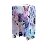 Highdi 18-32 Pulgadas Funda para Maletas, Diseño de Impresión de Lobo en 3D Funda Maleta, Anti-Rasguños Anti-Polvo Cubierta de Equipaje, Lavable Funda Protectora Maletas (S,Mariposa)
