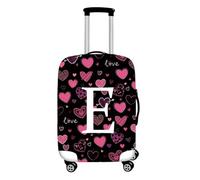 Highdi 18-32 Pulgadas Funda para Maletas, Letras de Corazón A-Z Elasticidad Funda Maleta,Anti-Rasguños Anti-Polvo Cubierta de Equipaje,Lavable Funda Protectora Maletas (E,S)