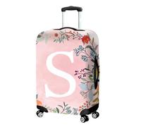 Highdi 18-32 Pulgadas Funda para Maletas, Letras Florales Coloridas Elasticidad Funda Maleta,Anti-Rasguños Anti-Polvo Cubierta de Equipaje,Lavable Funda Protectora Maletas (S,S)