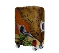 Highdi 18-32 Pulgadas Funda para Maletas, Música de Guitarra Elasticidad Funda Maleta, Anti-Rasguños Anti-Polvo Cubierta de Equipaje, Lavable Funda Protectora Maletas (Retro,L)