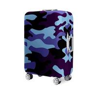 Highdi 18-32 Pulgadas Funda para Maletas, Textura de Camuflaje Funda Maleta, Anti-Rasguños Anti-Polvo Cubierta de Equipaje, Lavable Funda Protectora Maletas (M,Azul-Morado)