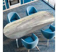 Highdi 3D Mantel Oval con Bordes Elástica, Mantel Mesa Oval Ajustable Protector de Mesas Oval Manteles Antimanchas para Comedor Cocina (107x152cm(42"x60"),Estética 3)