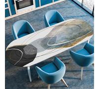 Highdi 3D Mantel Oval con Bordes Elástica, Mantel Mesa Oval Ajustable Protector de Mesas Oval Manteles Antimanchas para Comedor Cocina (91x152cm(36"x60"),Estética 4)