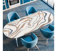 Highdi 3D Mantel Oval con Bordes Elástica, Mantel Mesa Oval Ajustable Protector de Mesas Oval Manteles Antimanchas para Comedor Cocina (91x152cm(36"x60"),Estética 1)