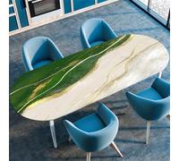 Highdi 3D Mantel Oval con Bordes Elástica, Mantel Mesa Oval Ajustable Protector de Mesas Oval Manteles Antimanchas para Comedor Cocina (Retro 5,122x173m(48"x68"))