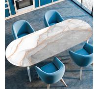 Highdi 3D Mantel Oval con Bordes Elástica, Mantel Mesa Oval Ajustable Protector de Mesas Oval Manteles Antimanchas para Comedor Cocina (114x142cm(45"x56"),Nebulosa 1)