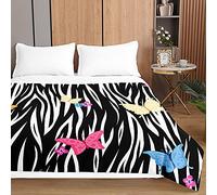 Highdi 3D Mariposa Impresión Colcha de Verano, Colcha para Verano Reversible Ligera y Suave Microfibra Cubre Cama Fina, Colchas Cama Individuales Dobles Modernas (150 * 200cm,Negro)