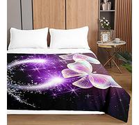 Highdi 3D Mariposa Impresión Colcha de Verano, Colcha para Verano Reversible Ligera y Suave Microfibra Cubre Cama Fina, Colchas Cama Individuales Dobles Modernas (150 * 200cm,Mariposa)