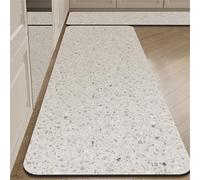 Highdi Alfombra Cocina Absorbentes, Alfombra Cocina Lavable Antideslizante, Textura de Piedra Colorida Alfombras de Cocina, Diatomita Baño Alfombrilla Escurreplatos (Gris,60x180cm)